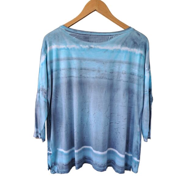 Marika Charles MA+CH Hand Dyed Boatneck Jersey Top Small Blue Seas Wearable Art - Picture 7 of 10